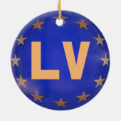 Letse kerstversiering Europese Unie Keramisch Ornament (Achterkant)