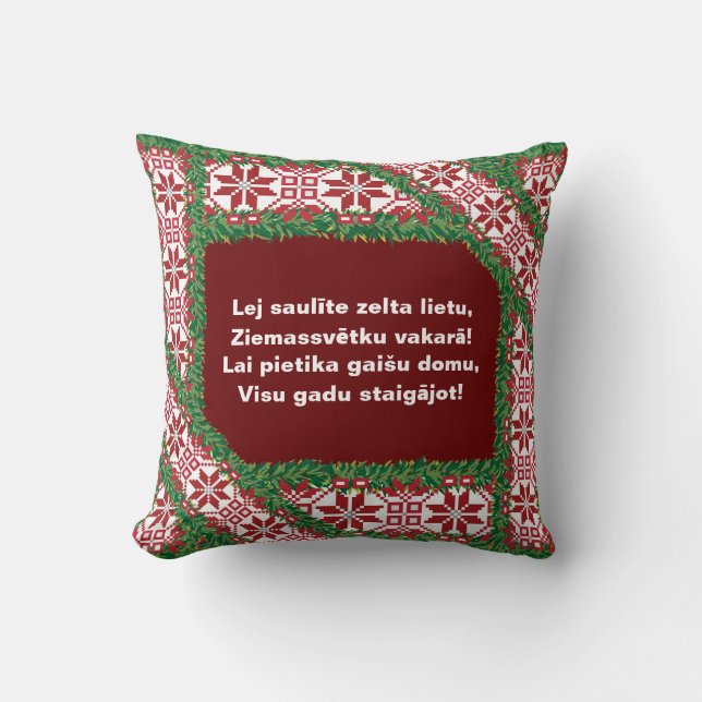 Letse kerstvolkslied I Tautasdziesma Kussen (Voorkant)