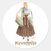 Letse kostuum sticker (Krustpils) (Voorkant)