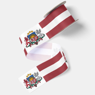 Letse lint, embleem, patriottisch, Letse vlag Satijnen Lint