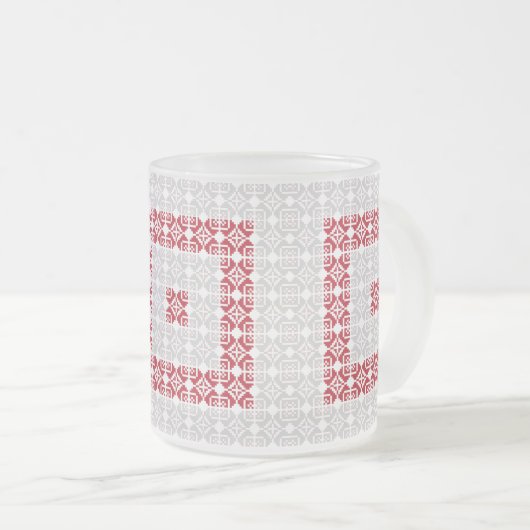 Letse morning SUN geometrisch patroon I Matglas Koffiemok (Voorkant rechts)