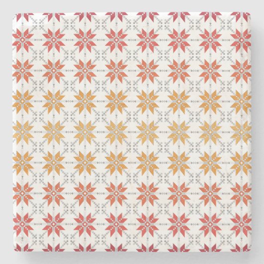 Letse morning SUN geometrisch patroon IV Stenen Onderzetter (Voorkant)