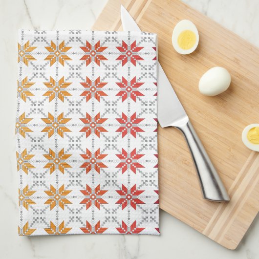 Letse morning SUN geometrisch patroon IV Theedoek (Quarter Fold)