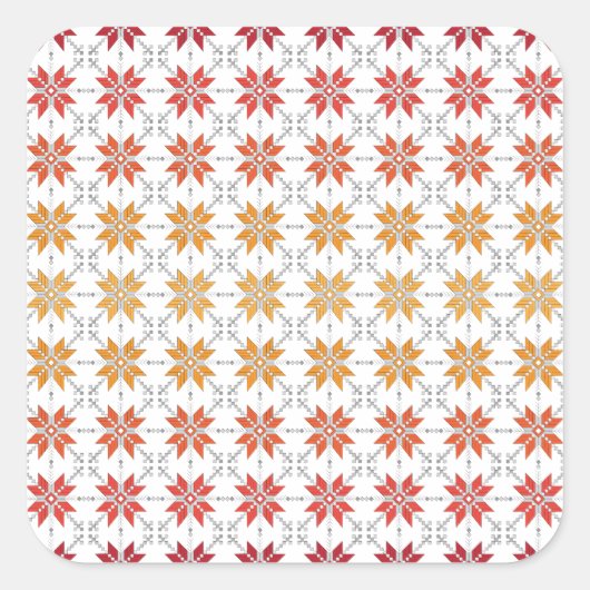 Letse morning SUN geometrisch patroon IV Vierkante Sticker (Voorkant)