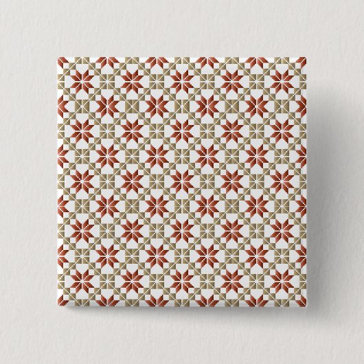 Letse morning SUN geometrisch patroon IX Vierkante Button 5,1 Cm (Voorkant)