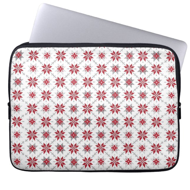 Letse morning SUN geometrisch patroon V Laptop Sleeve (Voorkant)