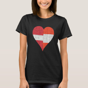Letse Oostenrijkse vlag hart T-shirt
