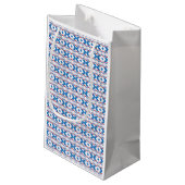 Letse oude borden blauw, rood, witte volkskunst klein cadeauzakje (Achterkant Gekanteld)