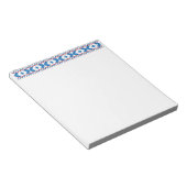 Letse oude borden blauw, rood, witte volkskunst notitieblok (Schuin)