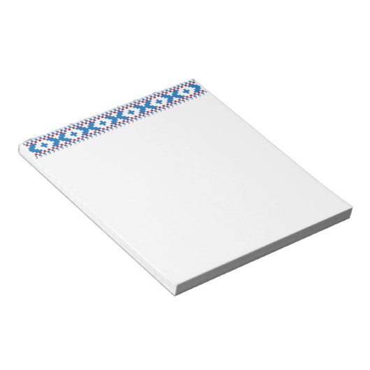 Letse oude borden blauw, rood, witte volkskunst notitieblok (Schuin)