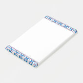 Letse oude borden blauw, rood, witte volkskunst post-it® notes (Schuin)
