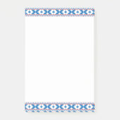 Letse oude borden blauw, rood, witte volkskunst post-it® notes (Voorkant)