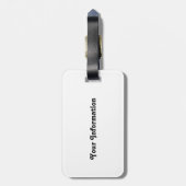 Letse rode en grijze geometrische maan kruis bagagelabel (Achterkant verticaal)