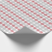 Letse rode en grijze geometrische maan kruis cadeaupapier (Hoek)