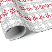 Letse rode en grijze geometrische maan kruis cadeaupapier (Rol Hoek)