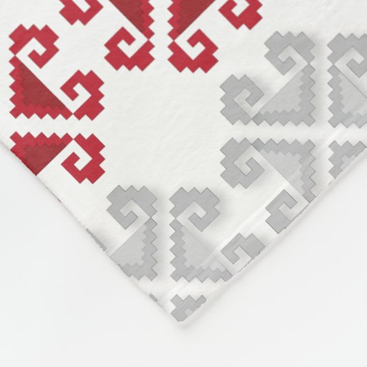 Letse rode en grijze geometrische maan kruis fleece deken (Hoek)