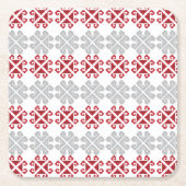 Letse rode en grijze geometrische maan kruis kartonnen onderzetters (Voorkant)