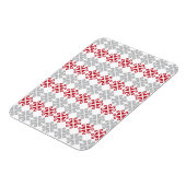 Letse rode en grijze geometrische maan kruis magneet (Linkerzijde)