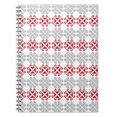Letse rode en grijze geometrische maan kruis notitieboek (Voorkant)