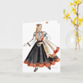 Letse traditionele kostuumkaarten kaart (Gele Bloem)