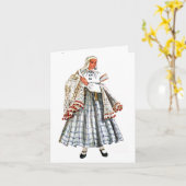 Letse traditionele volkskostuumkaart kaart (Gele Bloem)