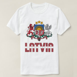 Letse vlag en wapenschild patriottisch t-shirt