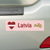 Letse vlag Heart + Map Bumpersticker (Op auto)