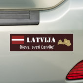 Letse vlag + kaartBumpersticker Bumpersticker (Op auto)