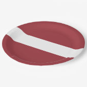 Letse vlag (Letland) Papieren Bordje (Gekanteld)