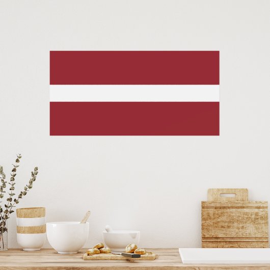 Letse vlag (Letland) Poster (Keuken)