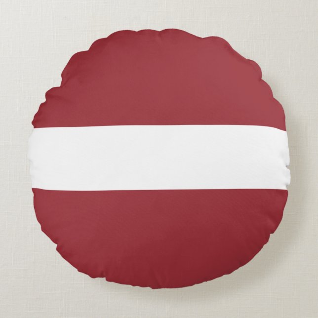 Letse vlag (Letland) Rond Kussen (Voorkant)