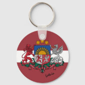 Letse vlag & Letse feestdag, patriotten / sport Sleutelhanger (Voorkant)