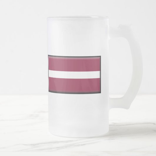 Letse vlag matglas bierpul (Rechts)