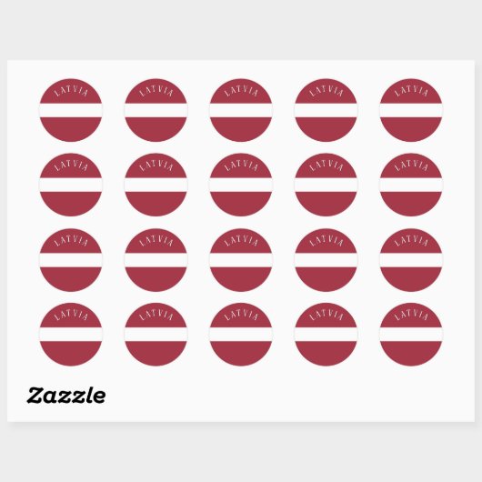 Letse vlag (met bewerkbare tekst) ronde sticker (Vel)