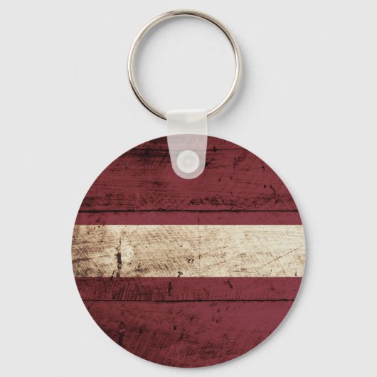 Letse vlag op oude houten korrels sleutelhanger (Voorkant)