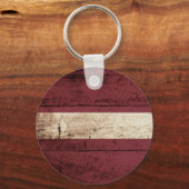 Letse vlag op oude houten korrels sleutelhanger (Voorkant)