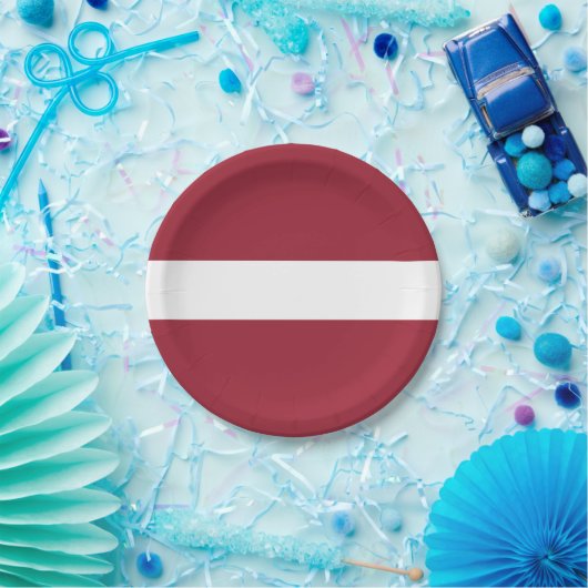 Letse vlag papieren bordje (Feest)