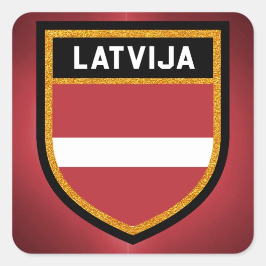 Letse vlag vierkante sticker (Voorkant)