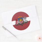 Letse vlag & wapen, vlag van Letland Ronde Sticker (Envelop)