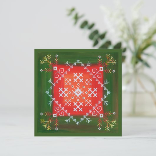  Letse volkskunst met symbolen olieverschilderen Bedankkaart (Staand voorkant)