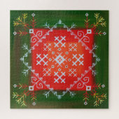  Letse volkskunst met symbolen olieverschilderen Legpuzzel (Horizontaal)