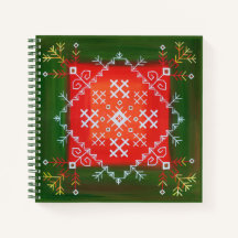  Letse volkskunst met symbolen olieverschilderen