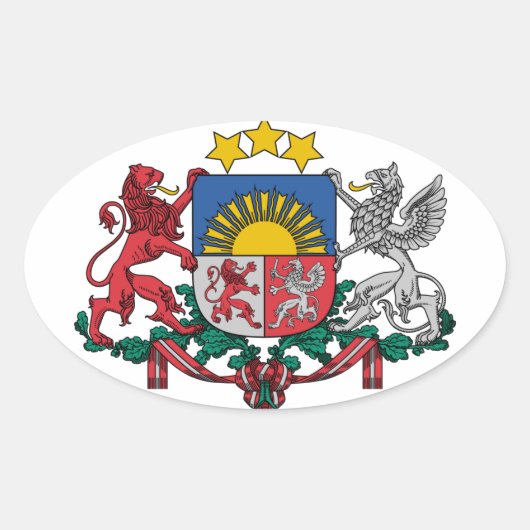 Letse wapenmantel ovale sticker (Voorkant)
