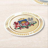 Letse wapenstilstand ronde kartonnen onderzetter (Gebogen)