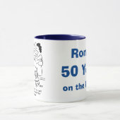 Letsel met flesopener. Funny Joke op een Mok (Midden)