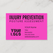 Letselpreventie 4 Gebruik om houding te corrigeren Visitekaartje (Achterkant)