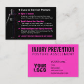 Letselpreventie 4 Gebruik om houding te corrigeren Visitekaartje (Voorkant / Achterkant)