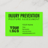 Letselpreventie Voorlichting bedrijfscentra Visitekaartje (Achterkant)