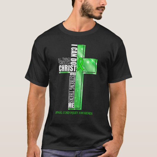 Letsels op de ruggengraat Christelijke kruisribbo T-shirt (Voorkant)