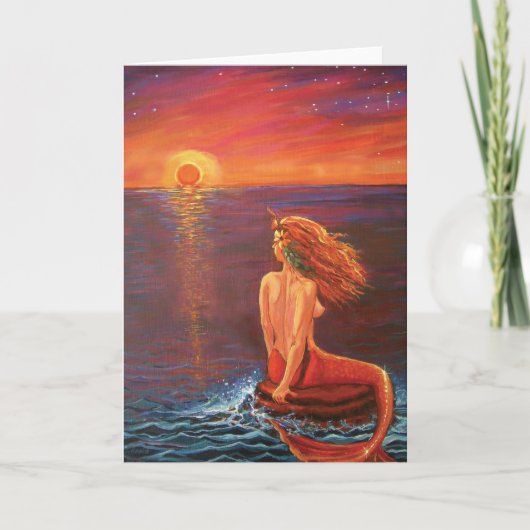 Lettend op de Zonsondergang - het Wenskaart van de Kaart (Voorkant)